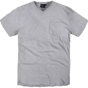 T-shirt Col en V avec poche gris chiné
