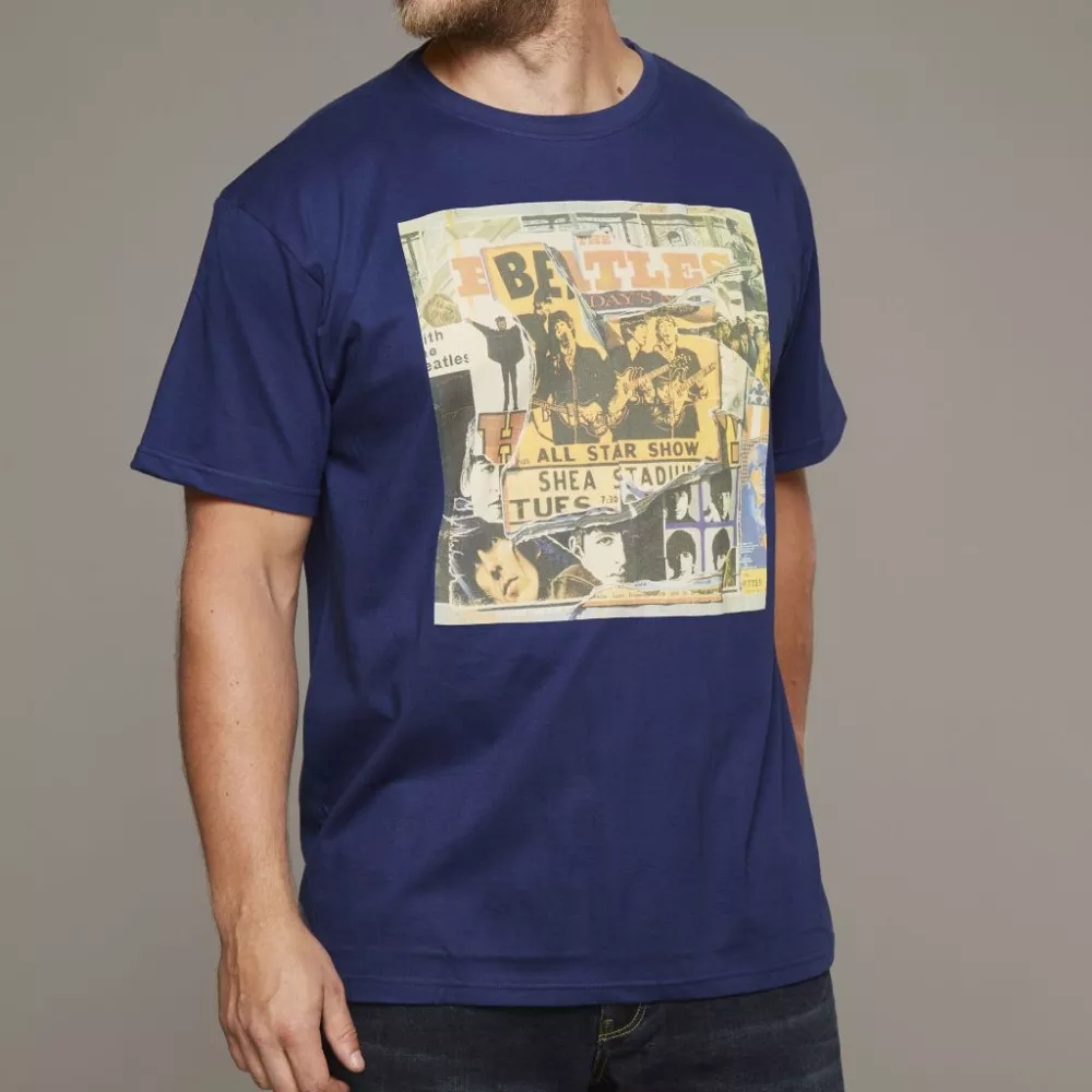 T-shirt manches courtes Beatles bleu marine 2XL à 8XL-2XL