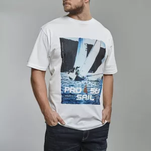 T-shirt imprimé nautique manches courtes blanc