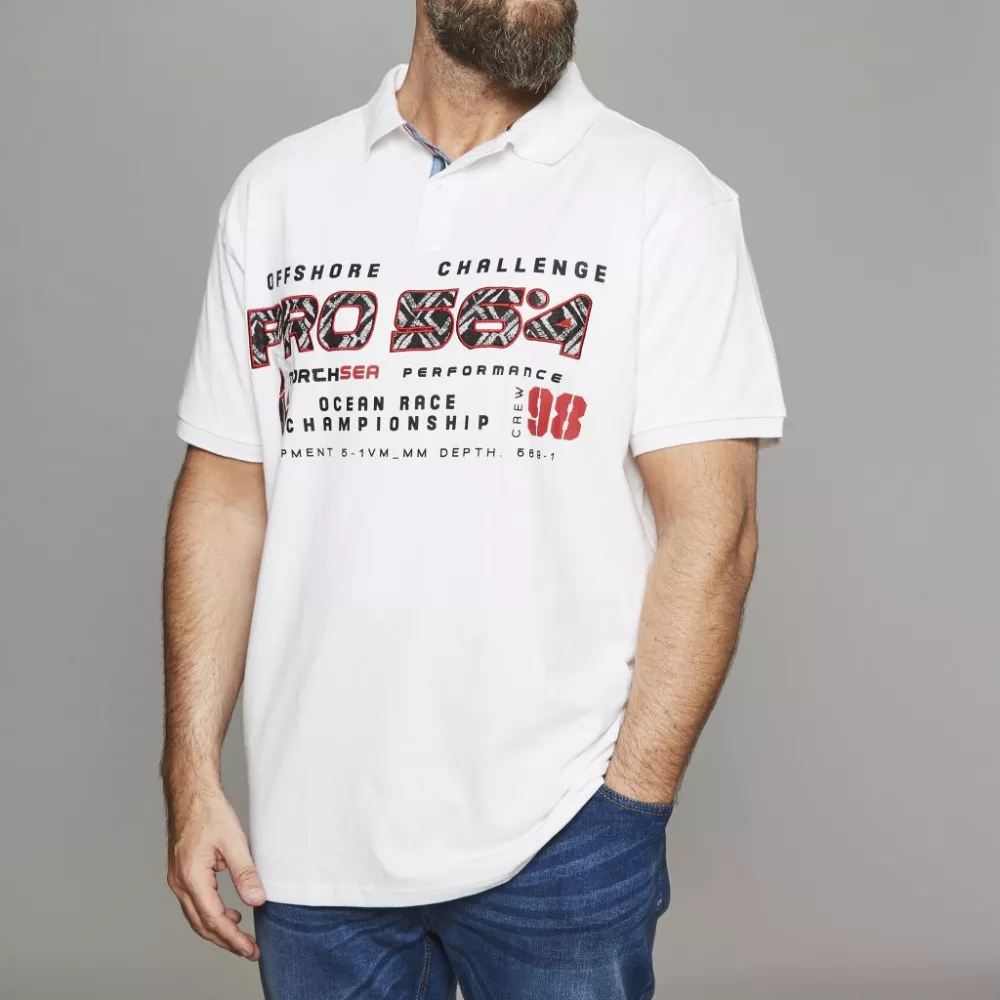 Polo manches Courtes blanc de 3XL à 5XL-5XL