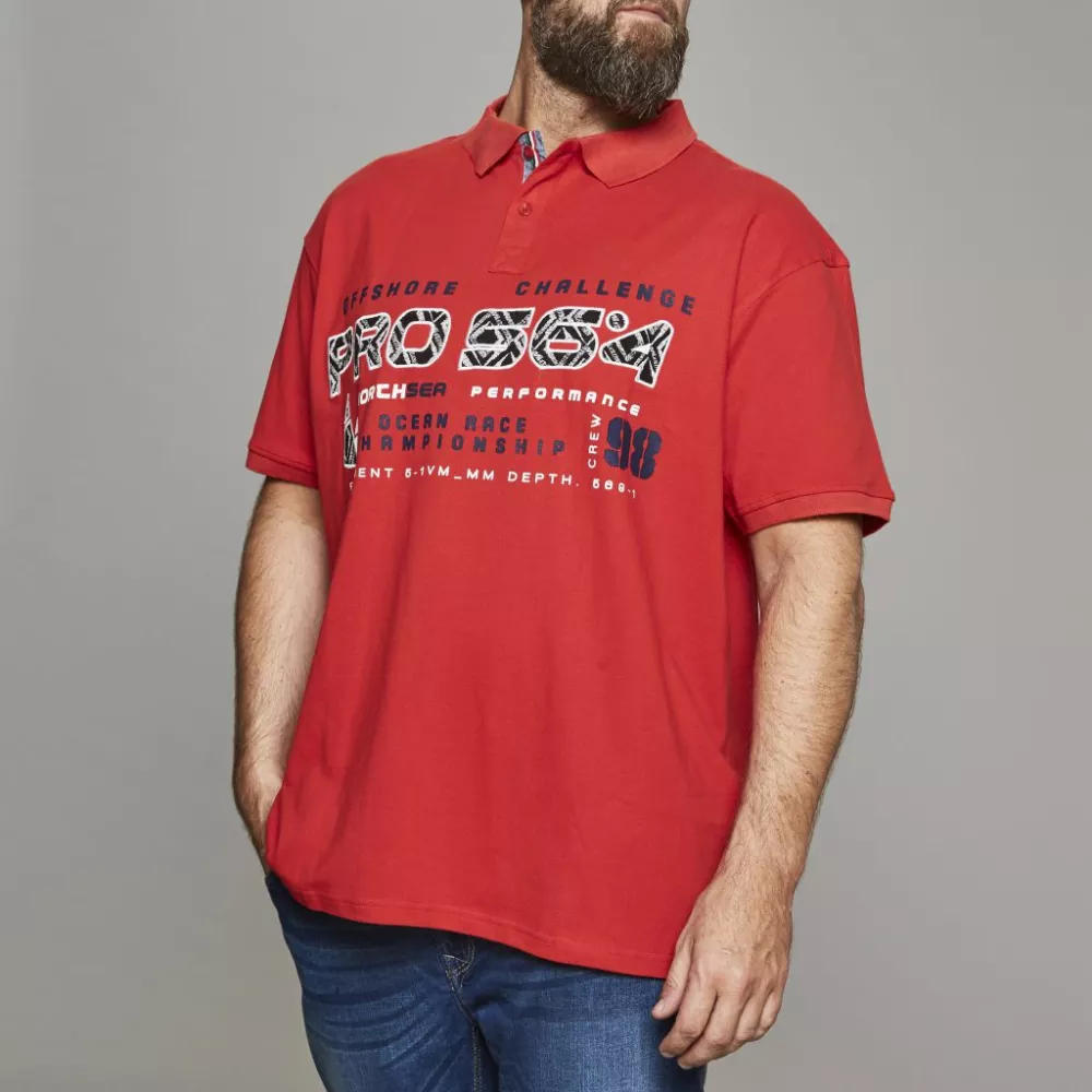 Polo manches Courtes rouge de 3XL à 5XL-3XL