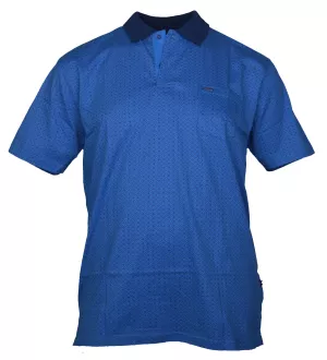 Polo jersey manches courtes bleu de 3XL à 5XL