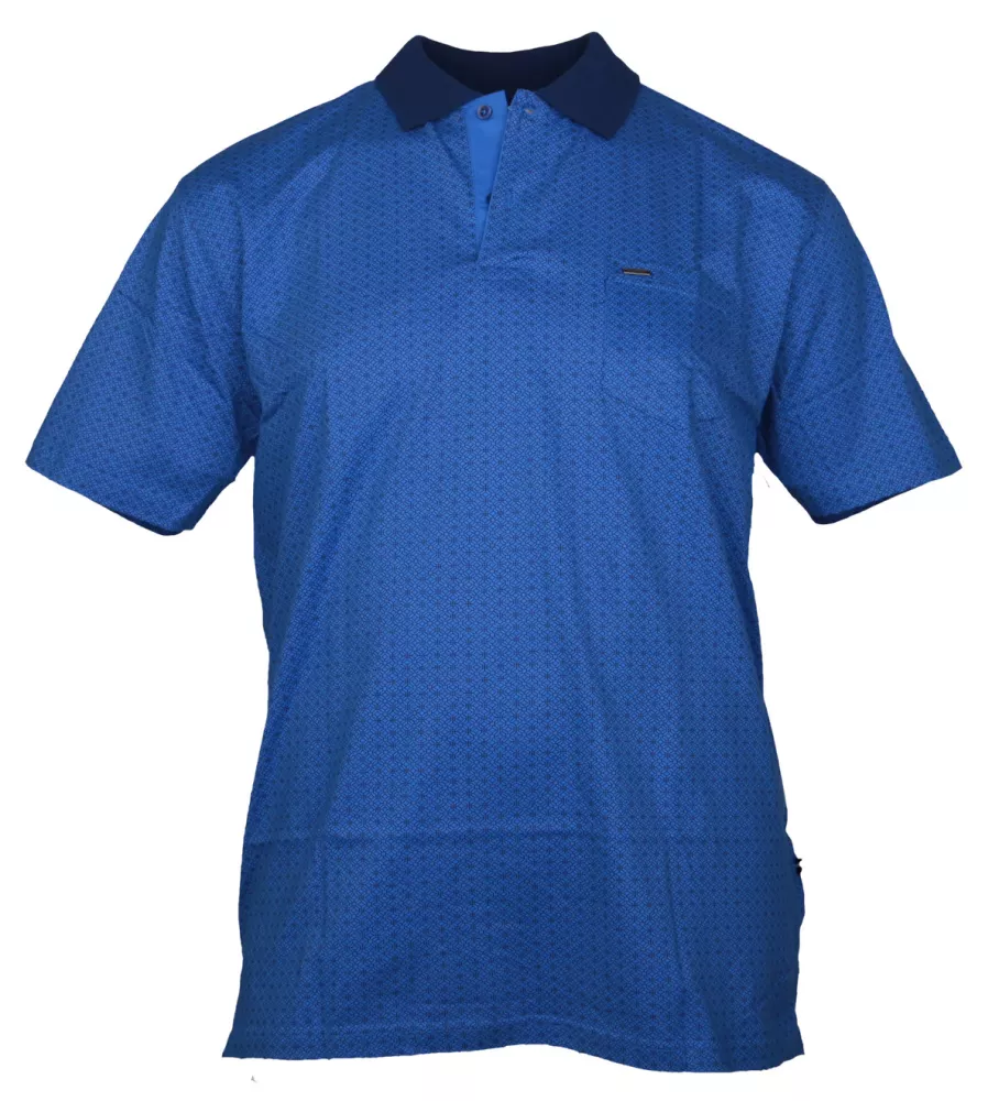 Polo jersey manches courtes bleu de 3XL à 5XL-3XL