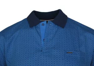 Polo jersey manches courtes bleu de 3XL à 5XL-3XL