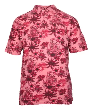Polo Hawaïen manches courtes Rouge Corail