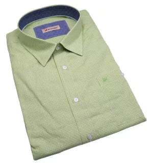 Chemise fantaisie manches longues petits carreaux vert de 3XL à 8XL