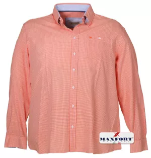 Chemise fantaisie manches longues petits carreaux orange de 3XL à 8XL-3XL