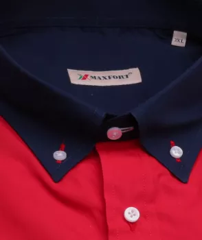 Chemise manches courtes Marine et Rouge -5XL