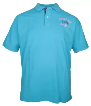 Polo manches courtes bleu turquoise - Havana