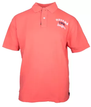 Polo manches courtes Rouge Corail - Havana