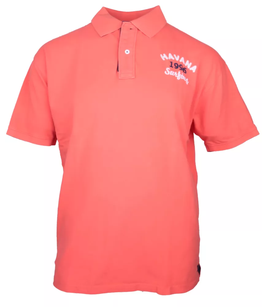 Polo manches courtes Rouge Corail - Havana-3XL