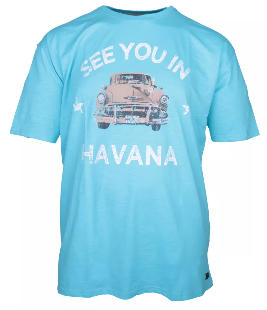 T-shirt manches courtes mélange de bleu turquoise 3XL à 4XL-3XL