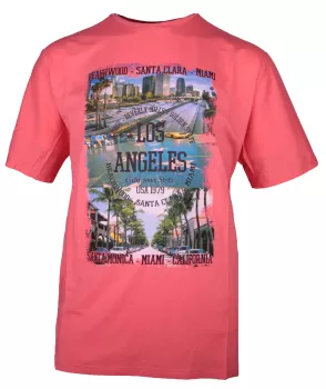 T-shirt Los Angeles Rouge Corail visuel urbain-4XL