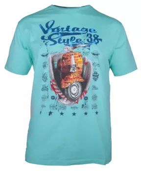 T-shirt imprimé scooter rétro vert menthe
