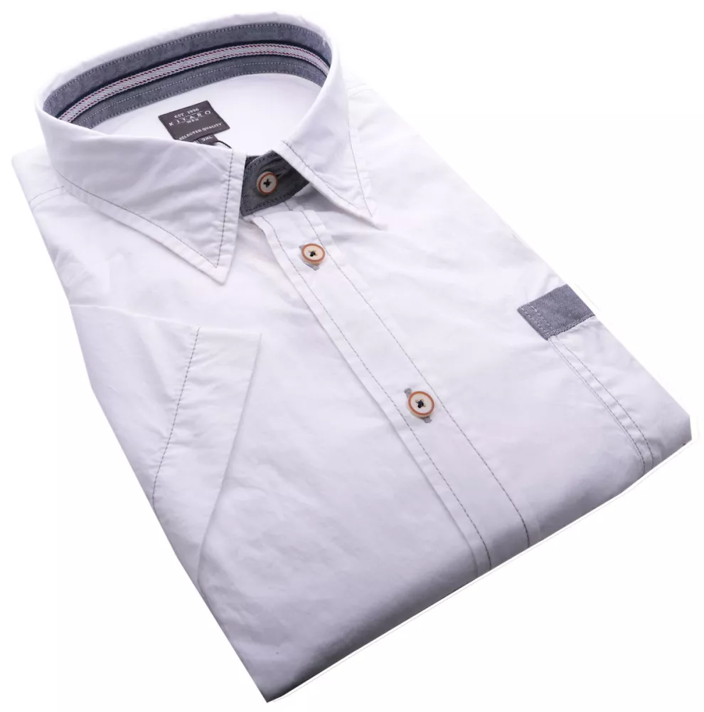 Chemise Kitaro manches courtes blanche-7XL