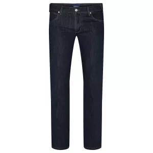 Jeans coupe Mick très grande taille bleu foncé délavé