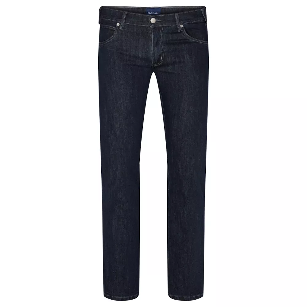 Jeans coupe Mick grande taille bleu foncé délavé-P48