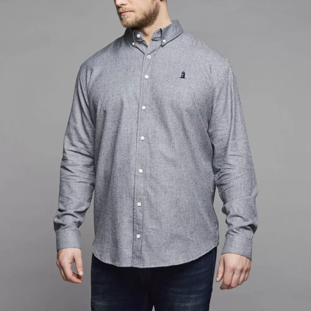 Chemise manches longues Mélange de gris chic-5XL