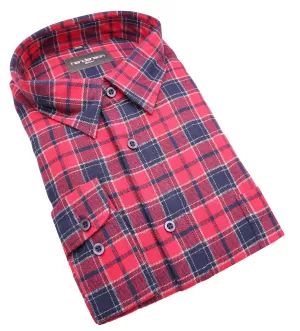Chemise manches longues flanelle carreaux rouge bleu de 2XL à 5XL