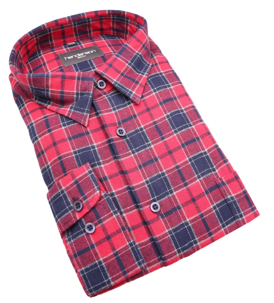 Chemise manches longues flanelle carreaux rouge bleu de 2XL à 5XL-2XL
