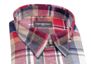 Chemise manches longues flanelle carreaux rouge bleu ocre 3XL-3XL