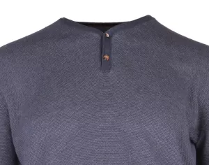 Pull col boutonné gris foncé/gris 3XL à 5XL-3XL