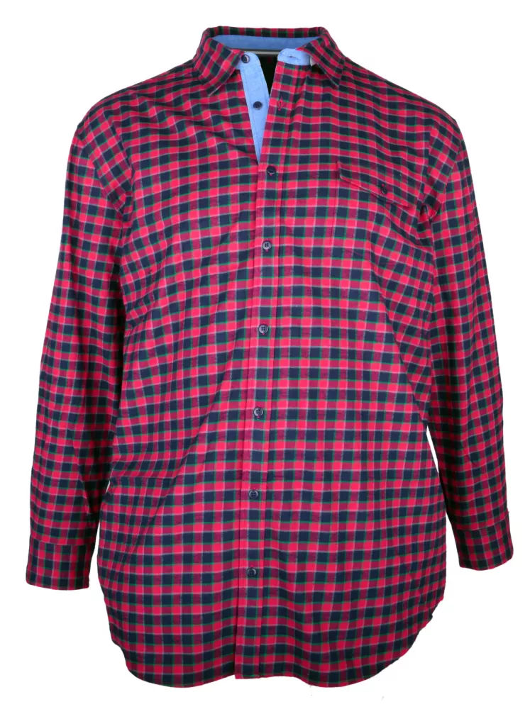 Chemise flanelle manches longues carreaux rouge bleu 4XL-4XL