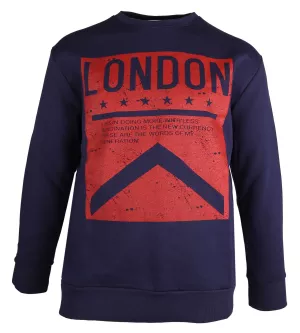 Sweat imprimé London bleu marine