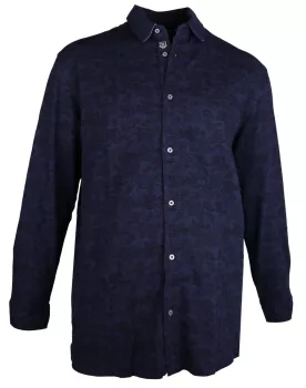 Chemise manches longues bleu denim-3XL