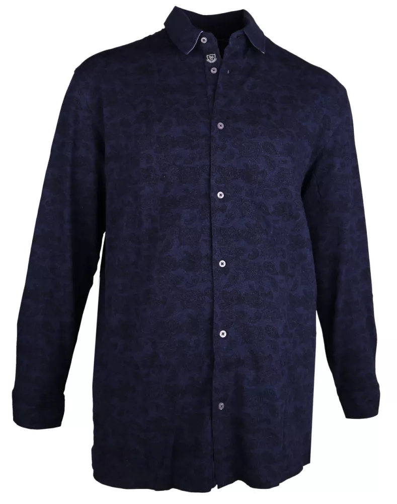 Chemise manches longues bleu denim-3XL