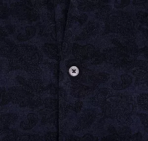 Chemise manches longues bleu denim-4XL