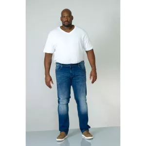 Jeans grande taille bleu délavé Ambrose - Entre jambe 32-P68