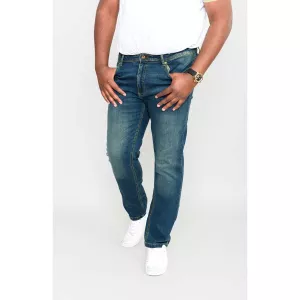 Jeans grande taille bleu délavé Ambrose - Entre jambe 34-P52
