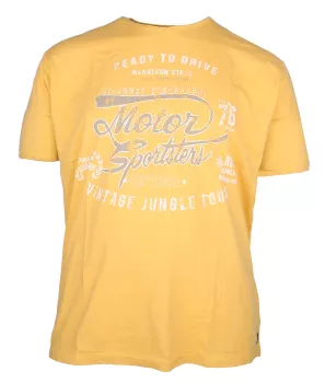 T-shirt Motor Sportsters ocre imprimé vintage