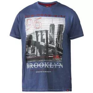 T-shirt D555 Brooklyn bleu imprimé urbain