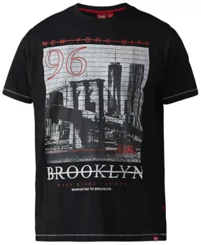 T-shirt D555 Brooklyn noir imprimé urbain