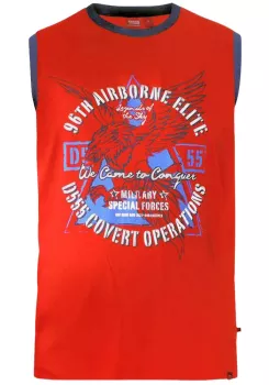 Débardeur imprimé Airborne rouge-6XL