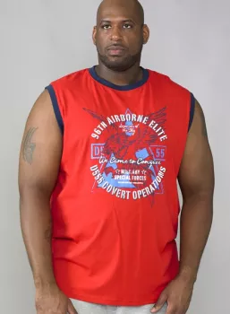 Débardeur imprimé Airborne rouge-5XL
