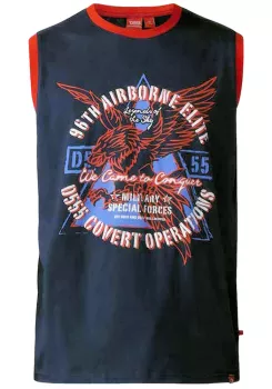 Débardeur imprimé Airborne bleu marine-5XL
