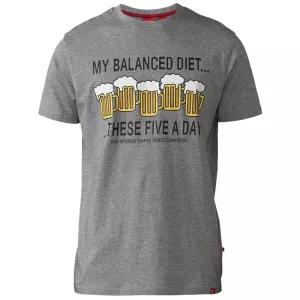 T-shirt D555 gris Chiné Beer Diet-5XL