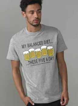 T-shirt D555 gris Chiné Beer Diet-4XL