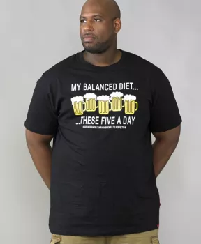 T-shirt D555 noir Beer Diet-5XL