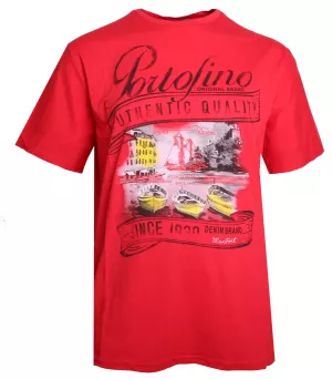 T-shirt Portofino rouge imprimé