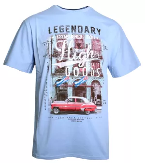 T-shirt imprimé bleu clair Cuba rétro