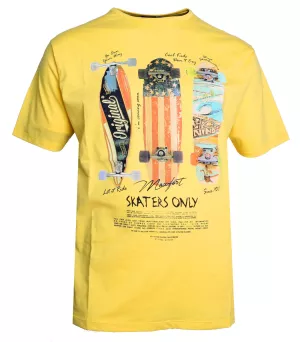 T-shirt jaune flamboyant imprimé skaters