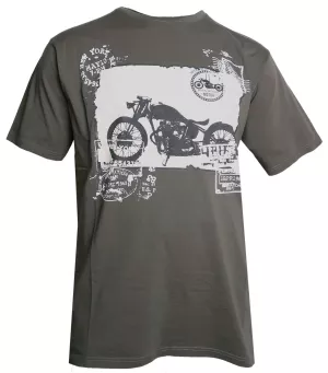 T-shirt vert foncé imprimé moto