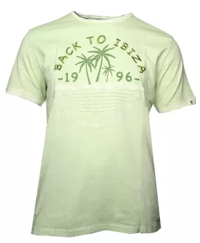 T-shirt Ibiza vintage mélange de Vert Pistache