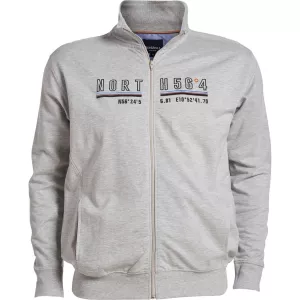 Sweat cardigan zippé North Mélange de gris clair -7XL
