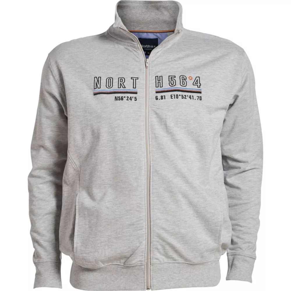 Sweat cardigan zippé North Mélange de gris clair -7XL