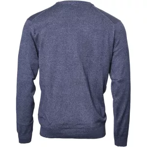 Pull col rond mélange de Bleu légion coupe droite-3XL